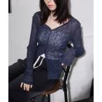 tシャツ キーネック スラブ シアー ス