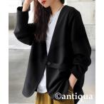 ジャケット ノーカラージャケット アシメデザインジャケット レディース