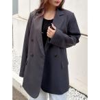 ジャケット テーラードジャケット オーバーサイズダブルジャケット レディース