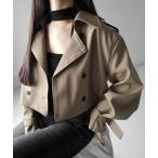 トレンチコート コート 「 2color 」キャンディースリーブショートトレンチコート / candy sleeve short trench coa