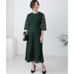 ドレス 「結婚式/オケージョン」レースパイピングワンピース