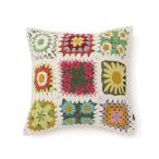 クッション クッションカバー クロシェ フラワー クッションカバー 450×450 マルチ（A-065）