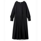 ワンピース ＩＥＤＩＴ　ブローチ付きで着映える　上品見えして伸びやかな優秀ワンピース「ブラック」