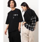 tシャツ チェック切り替えプルオーバー メンズ レディース