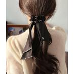 シュシュ サテン調 ビッグ リボン シュシュ ヘアゴム