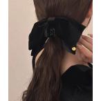 ヘアクリップ ベロア調 ビッグ リボン ヘア クリップ