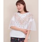 tシャツ バンダナメッシュスリーブプルオーバー レディース