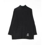 「BURBERRY」 刺繍タートルネックニット M ブラック レディース