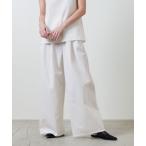 パンツ 「MARW UNITED ARROWS」シアサッカー タック ワイドパンツ WHITE レディース