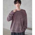 セーター ニット 「25AW」ピグメント加工/箔プリント天竺編みクルーネックニット メンズ レディース