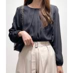 ブラウス シャツ フロントタック裏起毛シフォンブラウス レディース