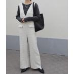 ショッピングオールインワン ワンピース ツイードVネックオールインワン