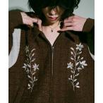 スタジャン flower embroidery lame tweed varsity jacket / 花刺繍ラメツイードスタジアムジャケット メンズ