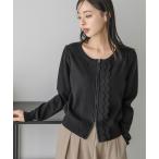 カーディガン スカラップダブルジップニットカーディガン レディース