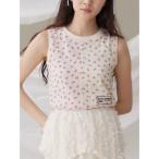ショッピングタンクトップ レディース タンクトップ ノースリーブ floral×floralカットタンクトップ レディース