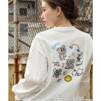 tシャツ 「ANGEL BLUE」別注 エンジェルブルー グラフィック刺繍 オーバーサイズロンT レディース メンズ