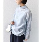 ショッピングハイネック ブラウス シャツ 「WEB限定」「洗濯機可能」シアー ハイネック 2WAY ブラウス レディース