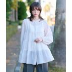 ブラウス シャツ 「洗える」ティアードシアーブラウス レディース