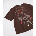 ショッピングイラスト tシャツ 線画イラスト冷感Ｔシャツ レディース