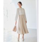 ワンピース ドット柄ドッキングワンピース