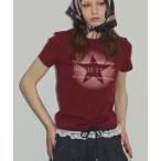 tシャツ キラキラストーンミニタイトTシャツ レディース