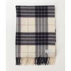 「Johnstons of Elgin」 チェック柄ストール - ネイビー レディース