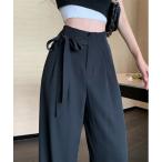 слаксы брюки WEGO/ талия боковой лента распорка слаксы брюки женский 