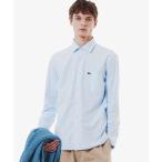 ショッピングラコステ シャツ 消臭 速乾 UVカット コットン×リサイクルポリエステル ストライプ 長袖レギュラーカラーシャツ メンズ レディース