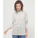 tシャツ 「ウォッシャブル」ゼブラプリントハイネックカットソー レディース