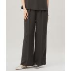 パンツ バックサテンジョーゼットワイド パンツ レディース