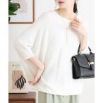 ニット セーター 畦編みVネックルーズセーター レディース