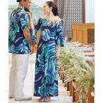  платье [Maunaloa]Ocean Blue Bird neon высокий bi bell рукав платье 