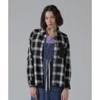 ブラウス シャツ WAFFLE OMBRE CHECK DETACHABLE SHIRTS/ワッフルオンブレチェック デタッチャブルシャツ レディース
