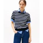 ニット セーター ケーブルショートスリーブクルーネックセーター レディース