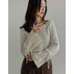 ショッピングリエディ ニット セーター マルチウェイボートネックリボンスリーブリブニットトップス レディース