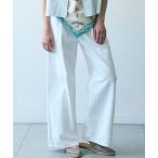 ショッピングジョンブル ジーンズ デニム デニムパンツ ホワイトデニムタックワイドパンツ レディース