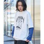 tシャツ WEGO/「25年春夏新作」フェイクレイヤードグラフィックロンT メンズ レディース