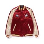 スカジャン JAPANESE CRANE EMBROIDERY REVERSIBLE SOUVENIR JACKET メンズ