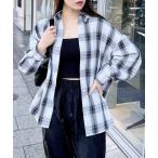 ブラウス シャツ チェック柄BIGシャツ レディース