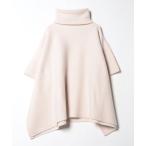 「J&M DAVIDSON 」 ニットポンチョ S ベージュ レディース