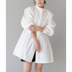 ブラウス シャツ ショルダータック フレアチュニックブラウス レディース