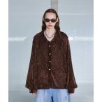 シャツ Rhinestone velours sheer shirt / ラインストーンベロアシアーシャツ メンズ レディース