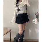 ニット セーター 「Delfy」編み上げオフショルダーニット レディース