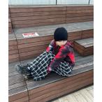 パンツ 「MandO」チェック柄バギーイ