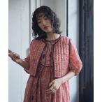 ベスト ジレ フラワープリントキルティングベスト レディース