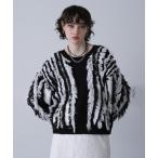 ニット セーター バイカラーフリンジニットプルオーバー レディース