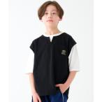 tシャツ 綿キーネックゆるTシャツ キッズ 子供服 男の子 女の子