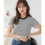 ニット セーター 細リブクルーネックTシャツ レディース