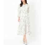 ワンピース ラインフラワーワンピース