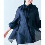 ブラウス シャツ 微光沢オーバーブラウス レディース